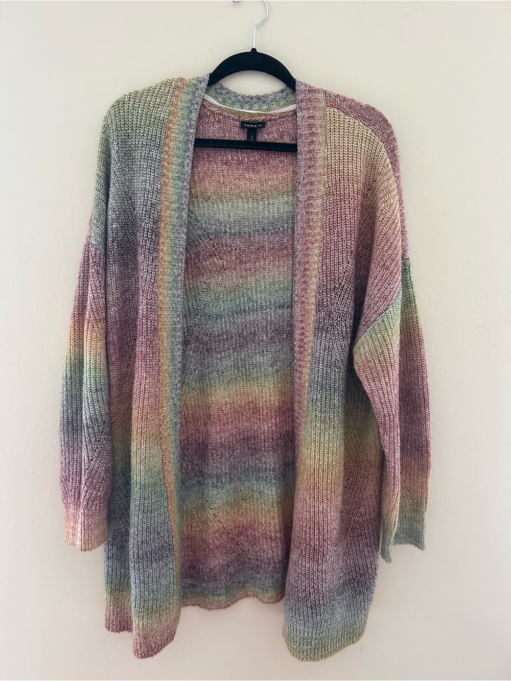 Torrid Size 2 Women's Multicolor Open-Front Knit Cardigan Sweater - Picture 2 of 7